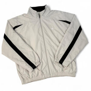Y2K Wilson’s Cream & Black Zip Up Lined Windbreaker - Size XL